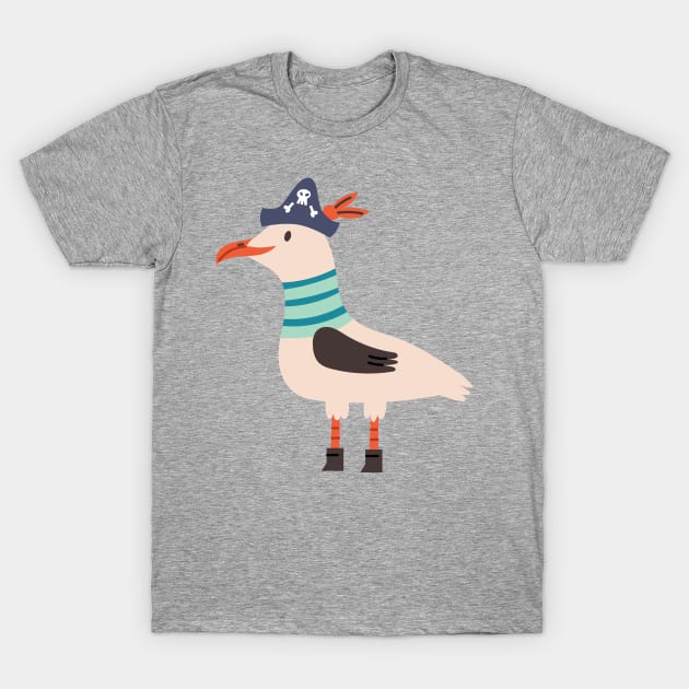 Seagull Pirate T-Shirt by JunkyDotCom